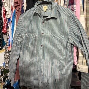 G.H. Bass & Co. Men's Blue and White Striped Shirt
